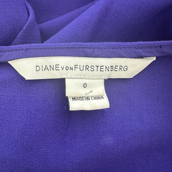 Diane Von Furstenberg purple Megan Dress Bodycon slit  spring v-neck SZ 0 - Picture 6 of 6